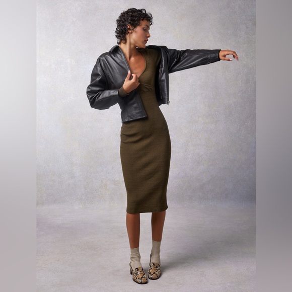 Rouje Olive Long Sleeve Dress - Picture 3 of 10